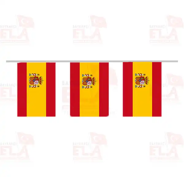 spanya pe Dizili Flamalar ve Bayraklar