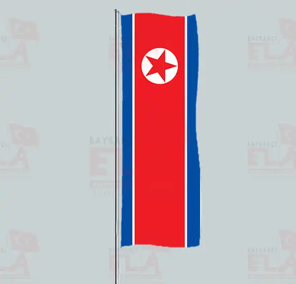 Kuzey Kore Yatay ekilen Flamalar ve Bayraklar