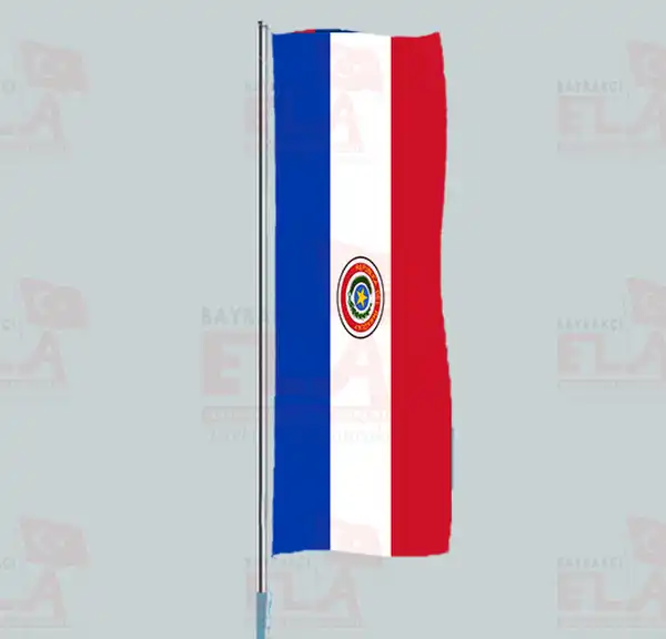 Paraguay Yatay ekilen Flamalar ve Bayraklar