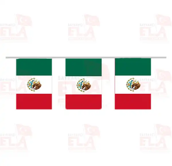Meksika pe Dizili Flamalar ve Bayraklar