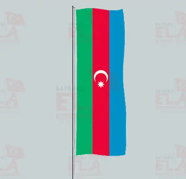 Azerbaycan Yatay ekilen Flamalar ve Bayraklar