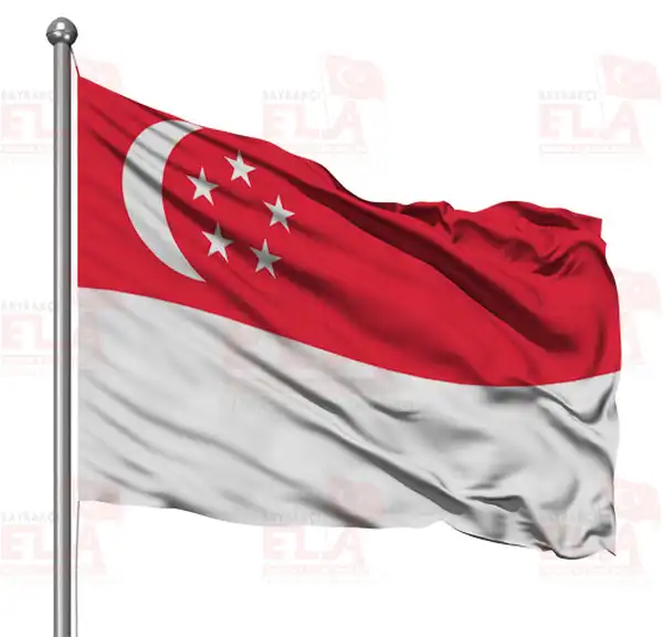 Singapur Gnder Flamas ve Bayraklar