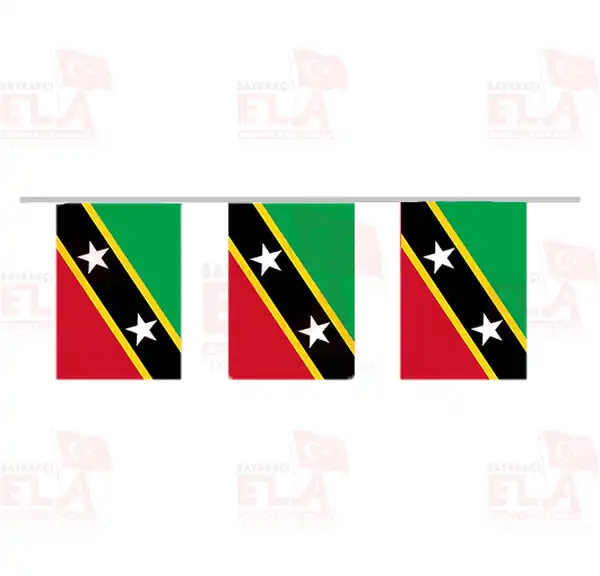 Saint Kitts ve Nevis pe Dizili Flamalar ve Bayraklar
