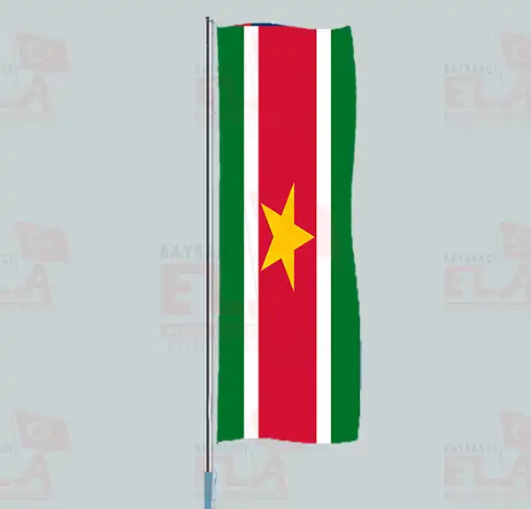 Surinam Yatay ekilen Flamalar ve Bayraklar