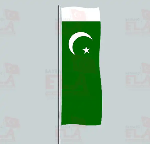 Pakistan Yatay ekilen Flamalar ve Bayraklar