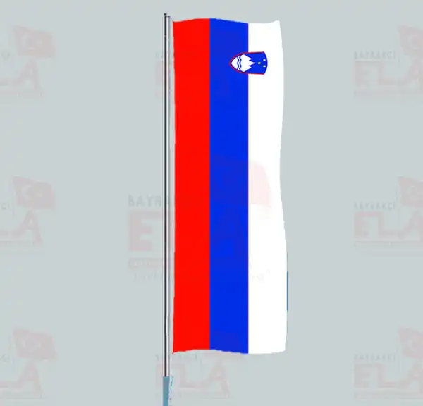 Slovenya Yatay ekilen Flamalar ve Bayraklar
