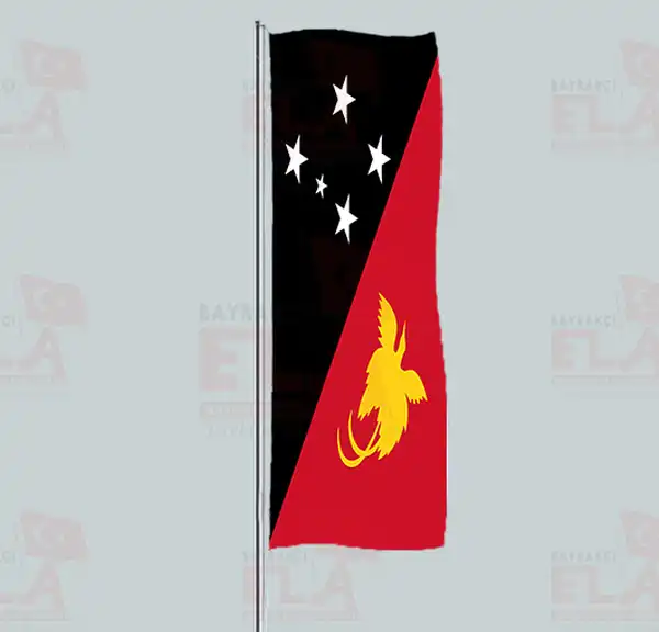 Papua Yeni Gine Yatay ekilen Flamalar ve Bayraklar