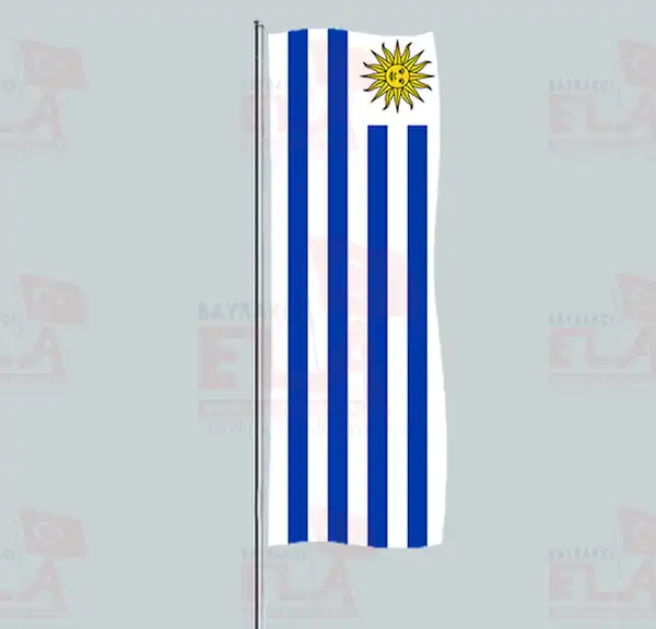 Uruguay Yatay ekilen Flamalar ve Bayraklar