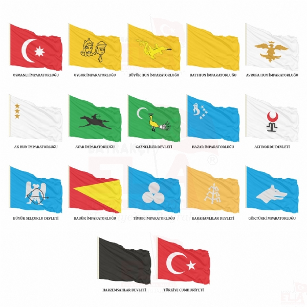 17 li Trk Devletleri Bayraklar
