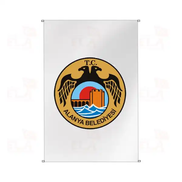 Alanya Belediyesi Bina Boyu Bayraklar