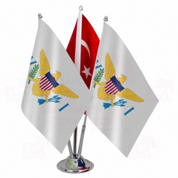 Amerika Birleik Devletleri Virjin Adalar Logolu l Masa Bayra