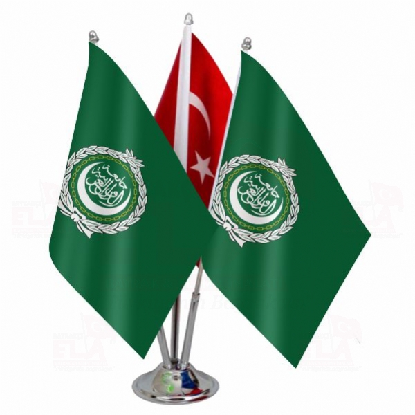 Arap Birlii Logolu l Masa Bayra
