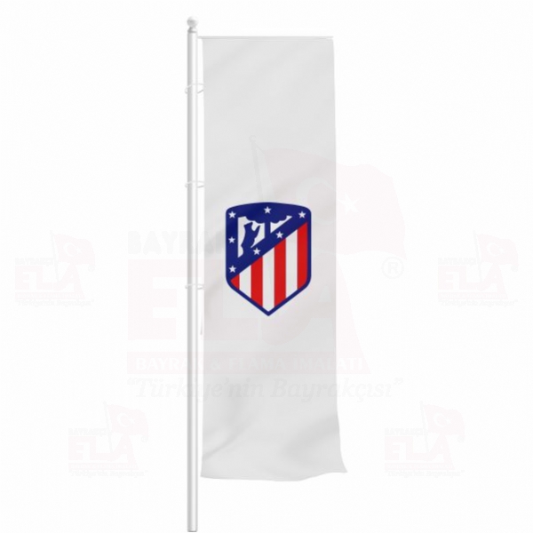 Atletico Madrid Yatay ekilen Flamalar ve Bayraklar