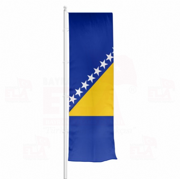 Bosnia Herzegovina Yatay ekilen Flamalar ve Bayraklar