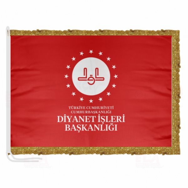 Diyanet leri Bakanl yazl krmz Saten Makam Flamas