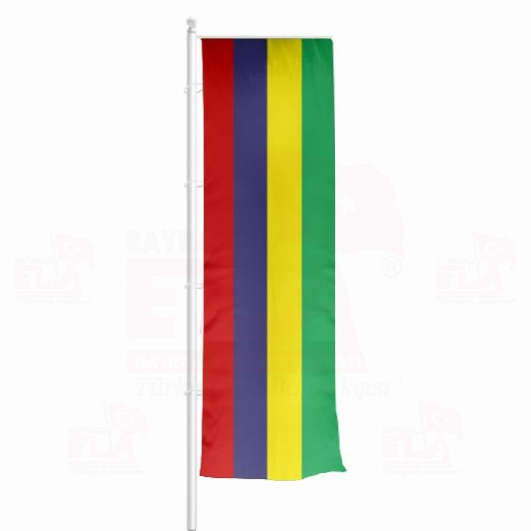 Mauritius Yatay ekilen Flamalar ve Bayraklar