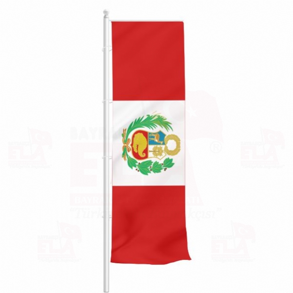 Peru Yatay ekilen Flamalar ve Bayraklar