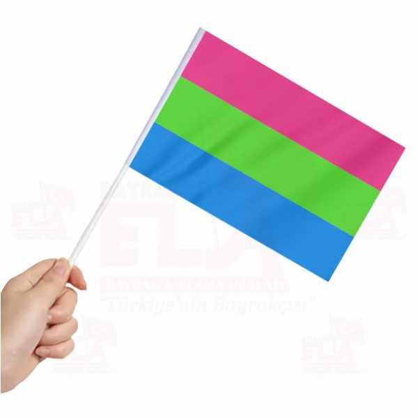 Polysexuality Pride Sopal Bayrak ve Flamalar
