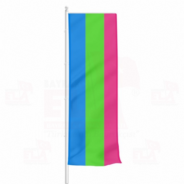 Polysexuality Pride Yatay ekilen Flamalar ve Bayraklar