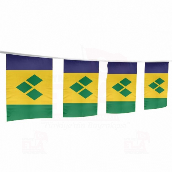 Saint Vincent ve Grenadinler pe Dizili Flamalar ve Bayraklar