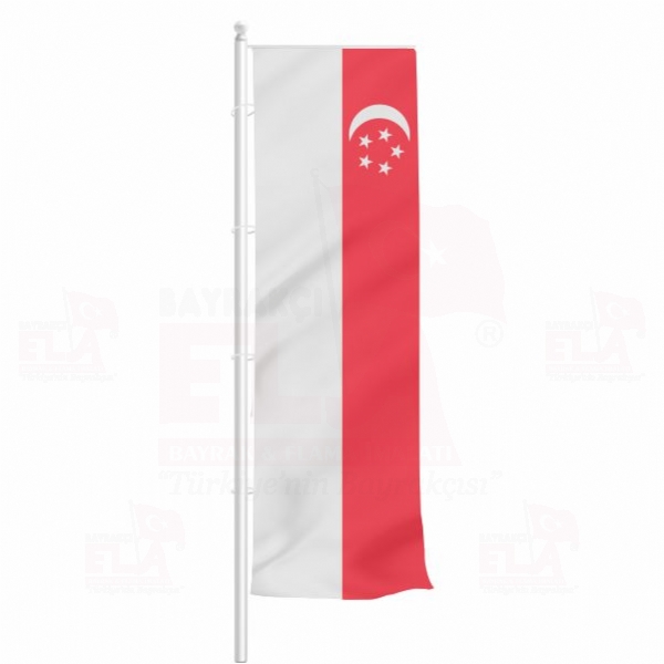 Singapur Yatay ekilen Flamalar ve Bayraklar