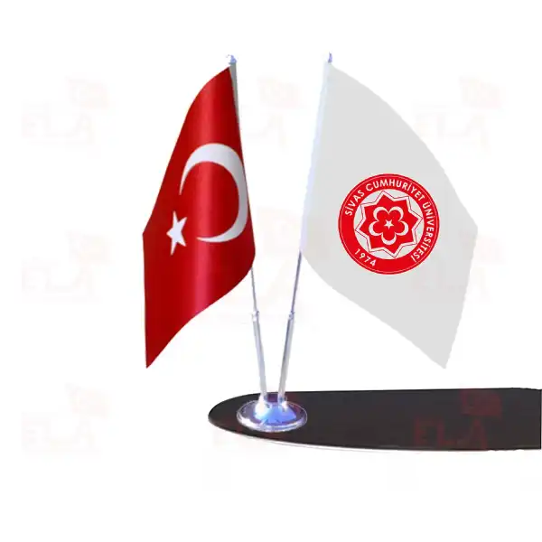 Sivas Cumhuriyet niversitesi 2 li Masa Bayra