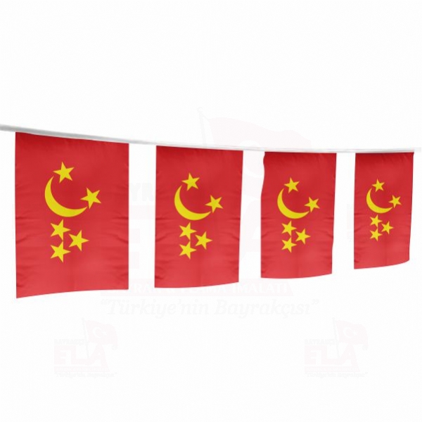 Yediehir Uygur Hanl pe Dizili Flamalar ve Bayraklar