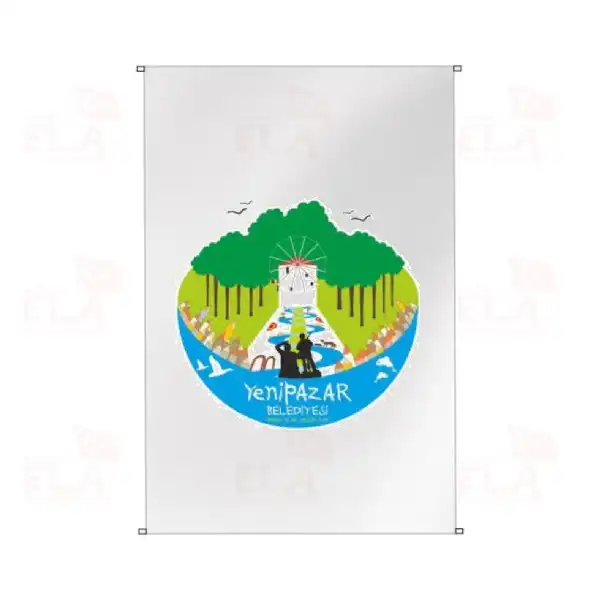 Yenipazar Belediyesi Bina Boyu Bayraklar