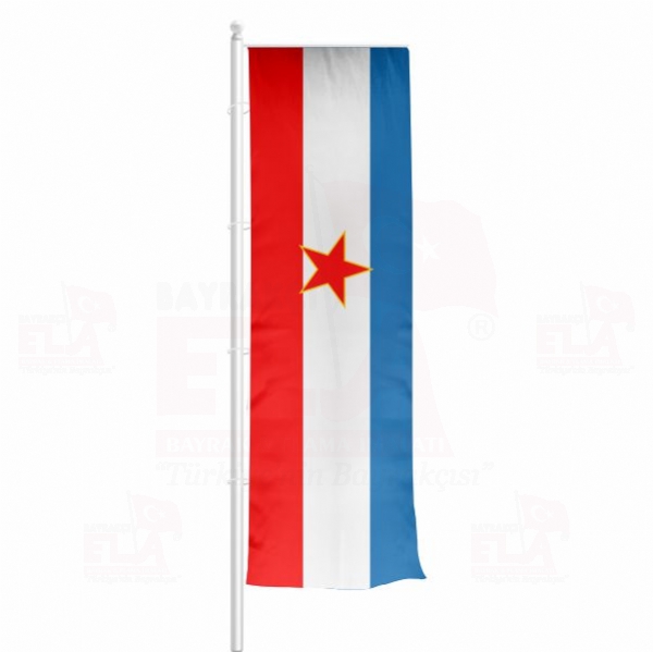 Yugoslavya Yatay ekilen Flamalar ve Bayraklar