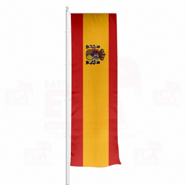 spanya Yatay ekilen Flamalar ve Bayraklar