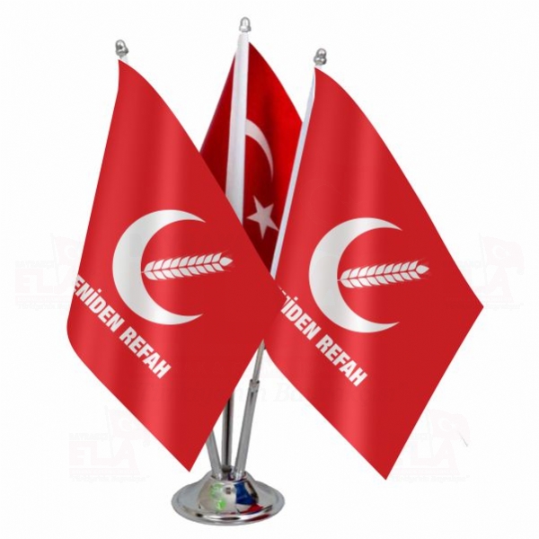 l Yeniden Refah Partisi Logolu Masa Bayra