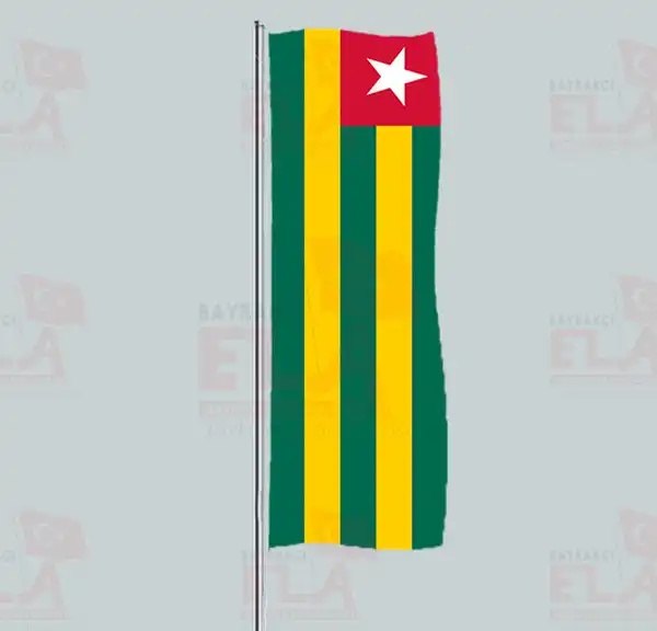 Togo Yatay ekilen Flamalar ve Bayraklar
