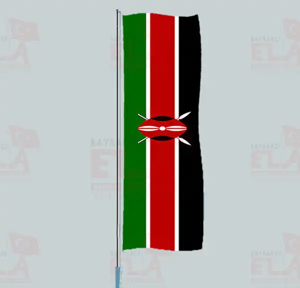 Kenya Yatay ekilen Flamalar ve Bayraklar