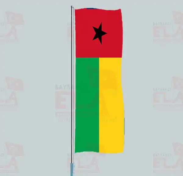 Gine-Bissau Yatay ekilen Flamalar ve Bayraklar