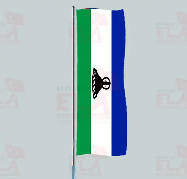 Lesotho Yatay ekilen Flamalar ve Bayraklar