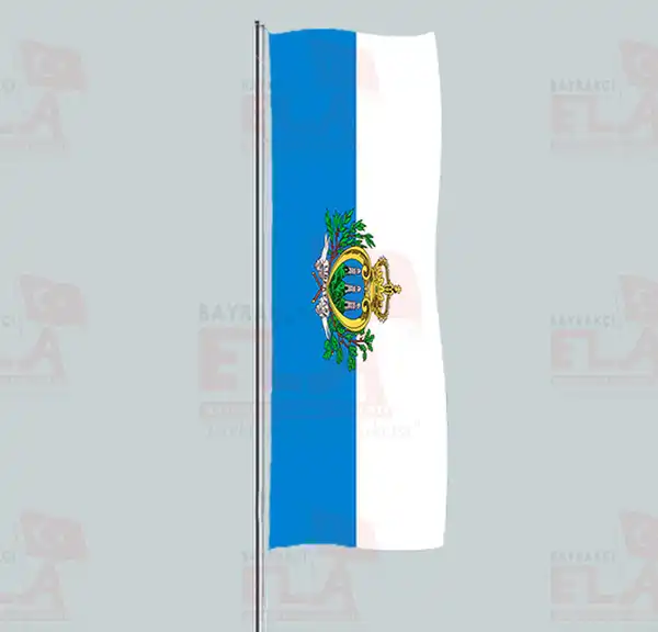 San Marino Yatay ekilen Flamalar ve Bayraklar