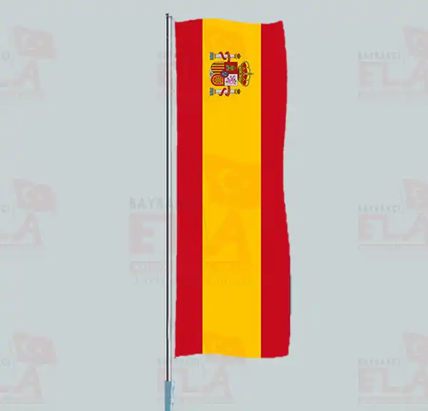 spanya Yatay ekilen Flamalar ve Bayraklar