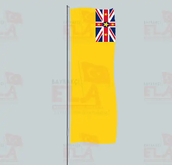 Niue Yatay ekilen Flamalar ve Bayraklar