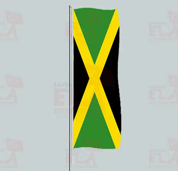 Jamaika Yatay ekilen Flamalar ve Bayraklar