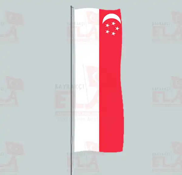 Singapur Yatay ekilen Flamalar ve Bayraklar