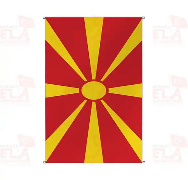 Makedonya Bina Boyu Flamalar ve Bayraklar