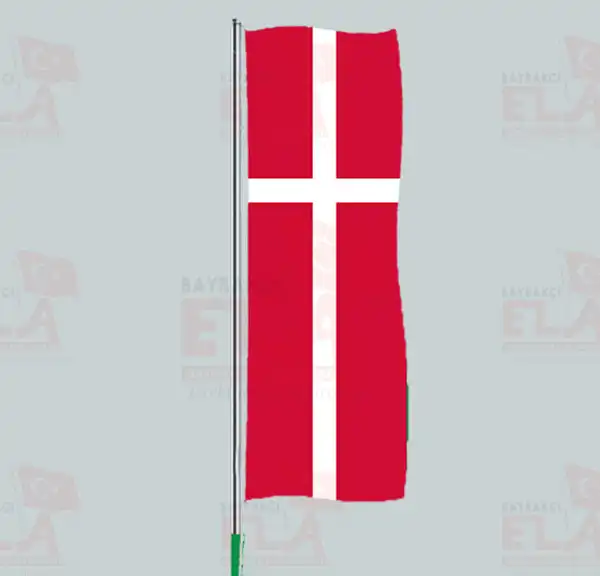 Danimarka Yatay ekilen Flamalar ve Bayraklar