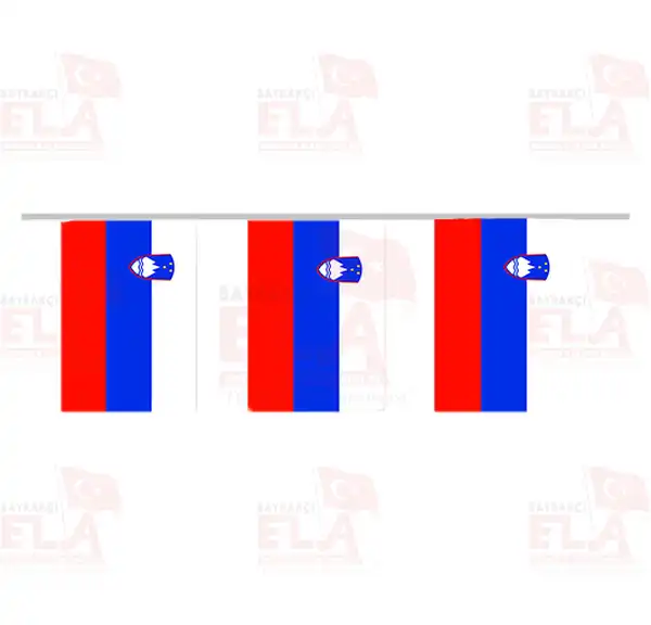 Slovenya pe Dizili Flamalar ve Bayraklar