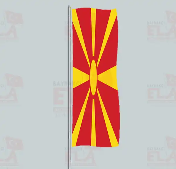 Makedonya Yatay ekilen Flamalar ve Bayraklar