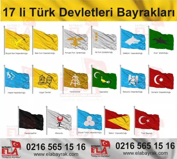 16 trk devleti bayraklar sat