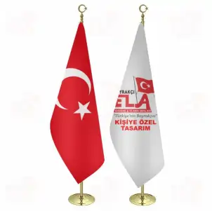 �kili Makam Bayra�� Seti Gold Direkli