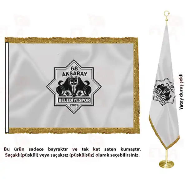 68 Aksaray Belediyespor Saten Makam Flaması