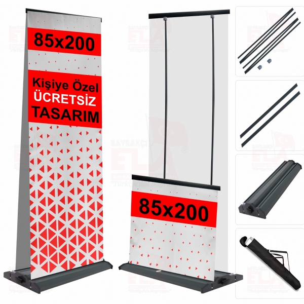 85x200 �ift Tarafl� Pro Devrilmez Roll Up Bask�l�