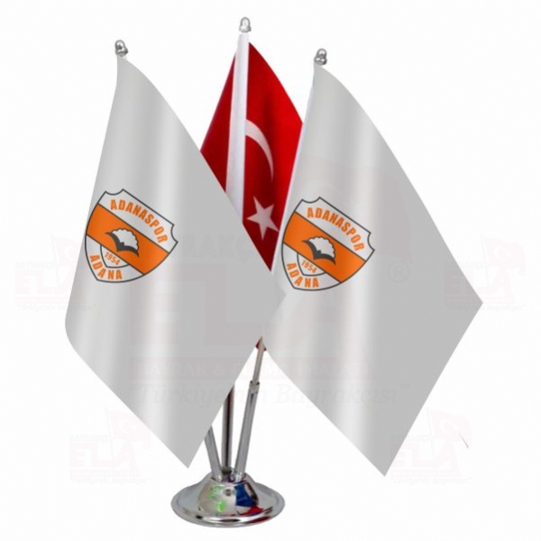 Adanaspor Logolu Üçlü Masa Bayrağı