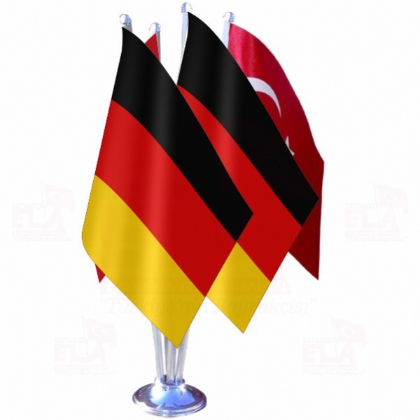 Almanya Dörtlü Özel Masa Bayrağı